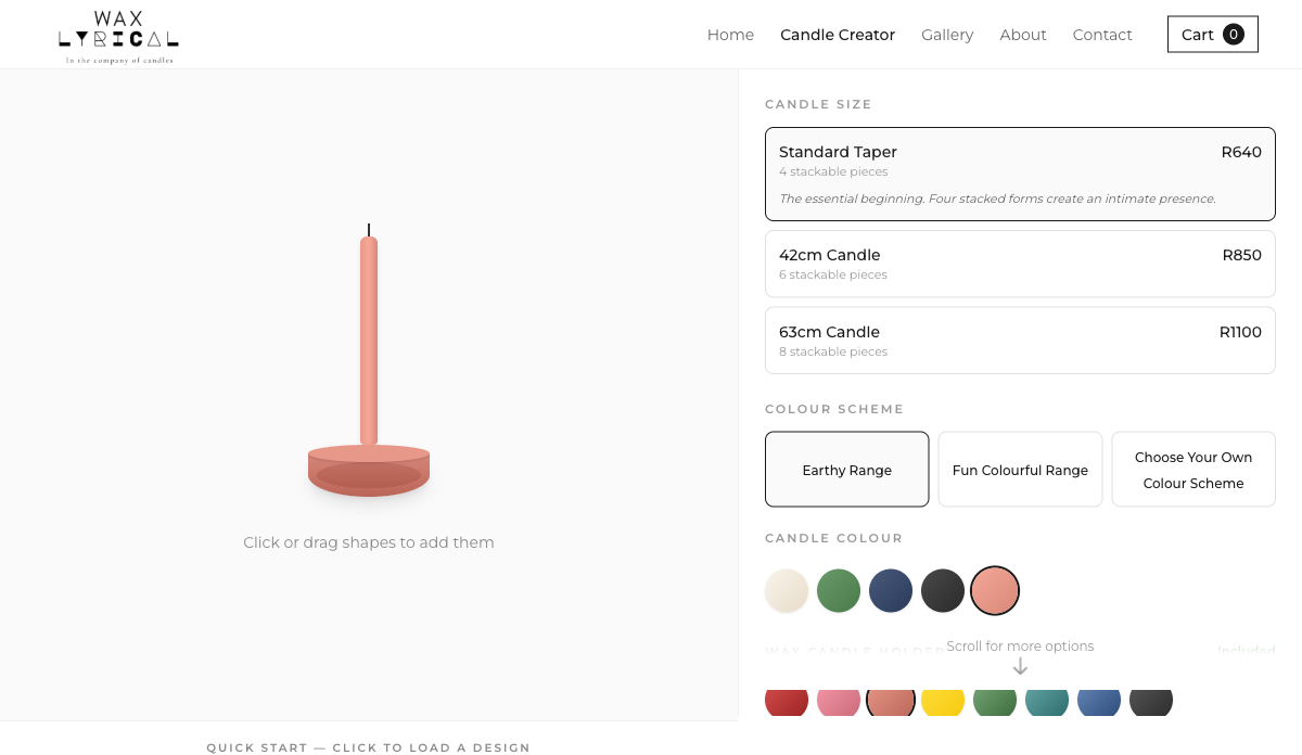 The waxlyrical.co.za site